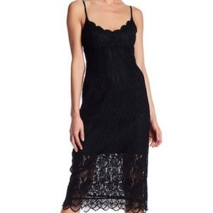 NSR Midi Black Lace Dress